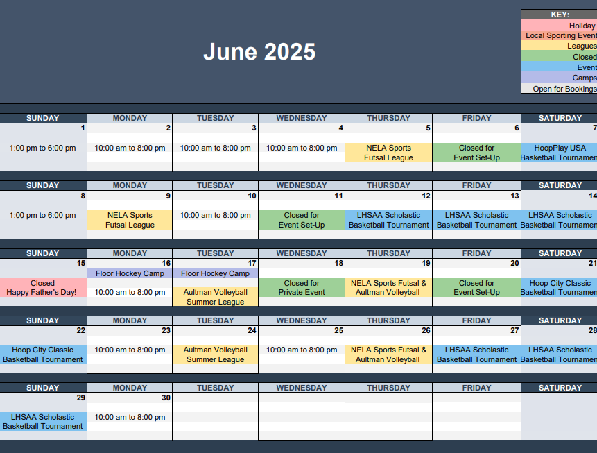 JUNE CALENDAR