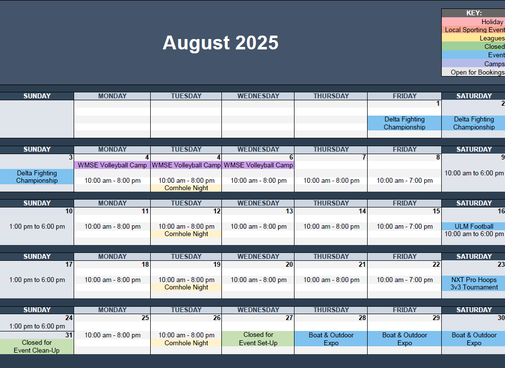 AUGUST CALENDAR